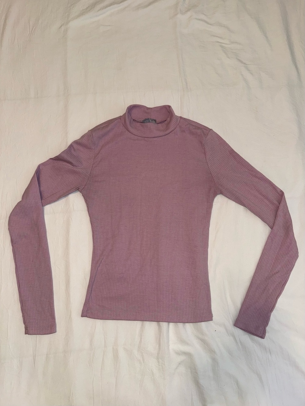 Tilly's Ribbed Mock Neck Long Sleeve Top - Dusty Mauve